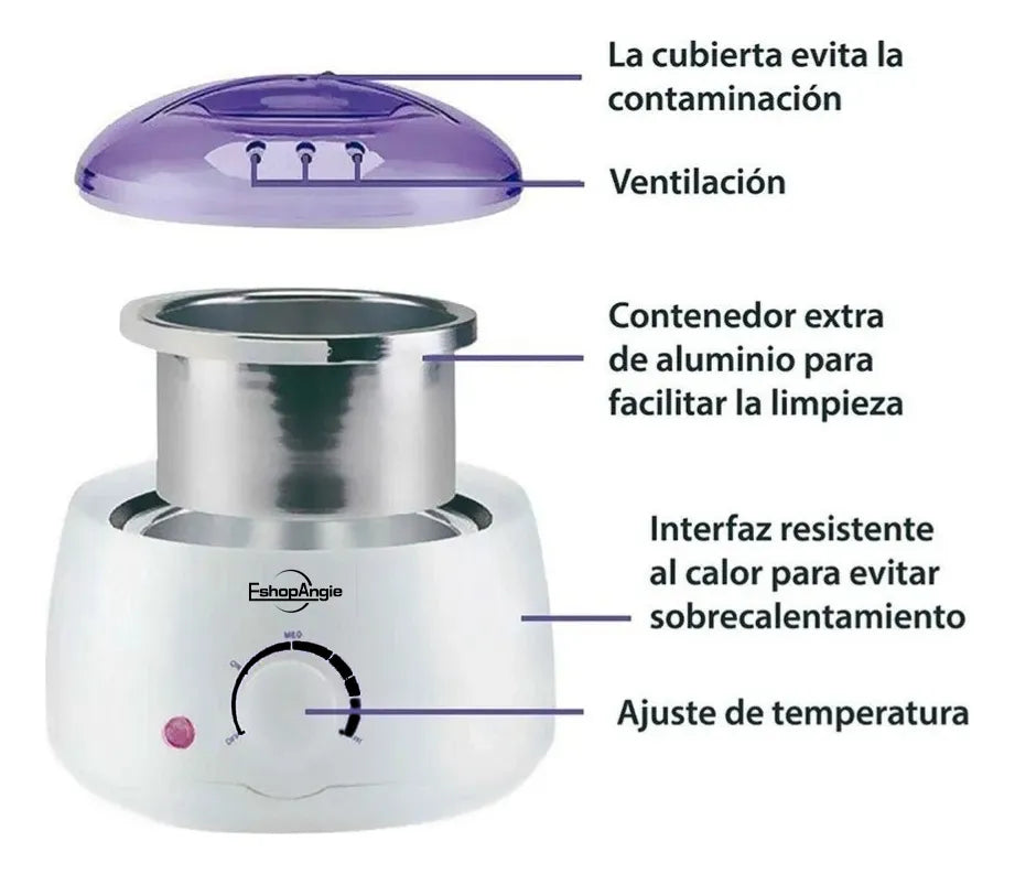 Kit de Depilación Profesional con Calentador de Cera – Resultados de Salón en Casa ✨🧴